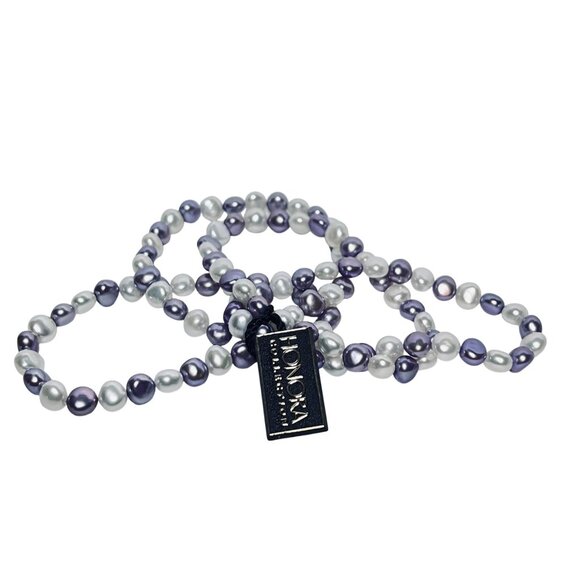 Lot Of 4 Honora White & Purple Freshwater Pearl Stretch Bracelets (6044) - Picture 3 of 4